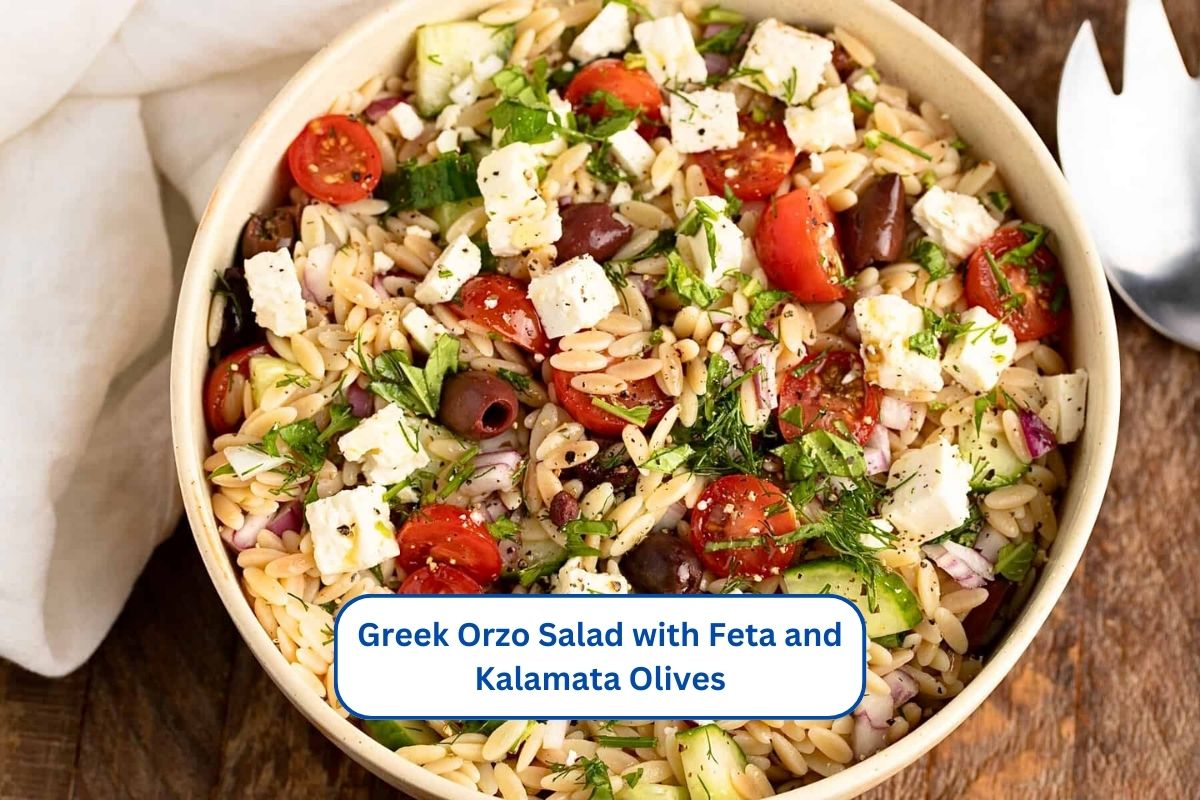 Greek Orzo Salad with Feta and Kalamata Olives