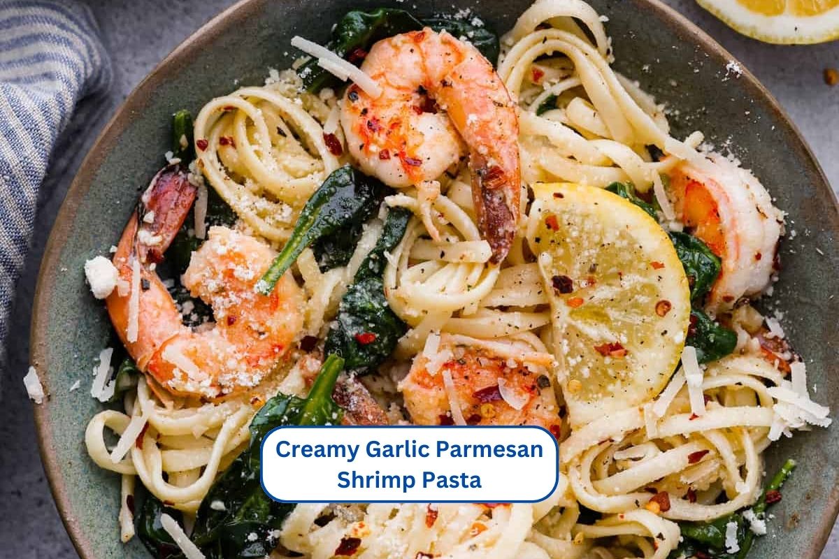 Creamy Garlic Parmesan Shrimp Pasta